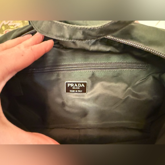 PRADA Unisex Vanity Bag/Multi-Compartment Pouch Handbag Tessuto Nylon Green - Picture 5 of 16